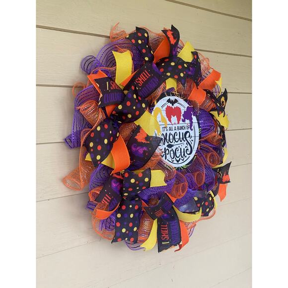 Hocus Pocus Halloween Wreath 🎃 Sanderson Sisters Door Decor Handmade - Picture 6 of 8